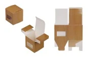 Картонена кутийка 56x56x60 mm с прозорец Картонена кутийка 56x56x60 mm с прозорец-изображение_продукт