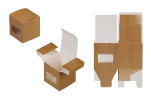 Картонена кутийка 56x56x60 mm с прозорец-1