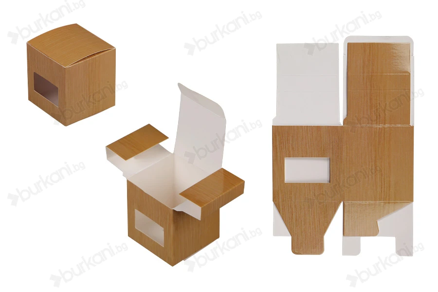 Картонена кутийка 56x56x60 mm с прозорец-изображение_продукт