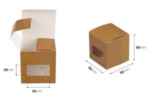 Картонена кутийка 56x56x60 mm с прозорец-2
