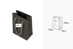 Хартиена подаръчка торбичка сив цвят с размери  110x60x140-2