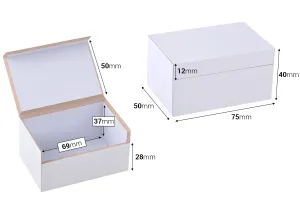 Дървена бяла кутов с размери  75x50x40-2