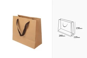 Подаръчна КРАФТ екологична кафява чанта с размер -  260x110x230-2