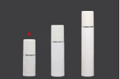 Пластмасова Airless бутилка за крем 15 ml ( бяла със стребриста лента) Пластмасова Airless бутилка за крем 15 ml ( бяла със стребриста лента)