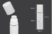 Пластмасова Airless Опаковка за крем 30 мл ( бяла със сребриста лента)