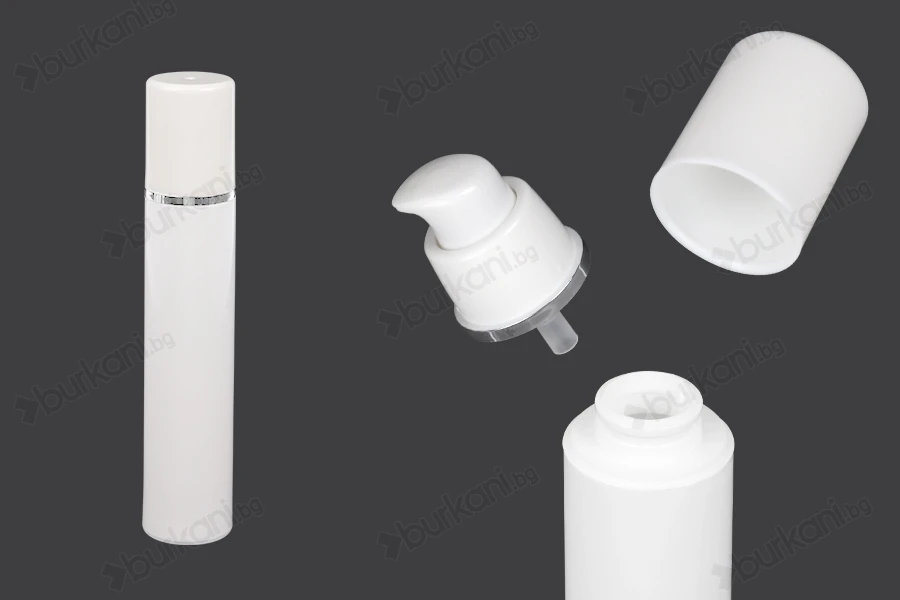 Пластасова Airless опаковка  50 ml (бяла със сребриста лента)-изображение_продукт