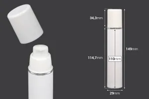 Пластасова Airless опаковка  50 ml (бяла със сребриста лента)-2