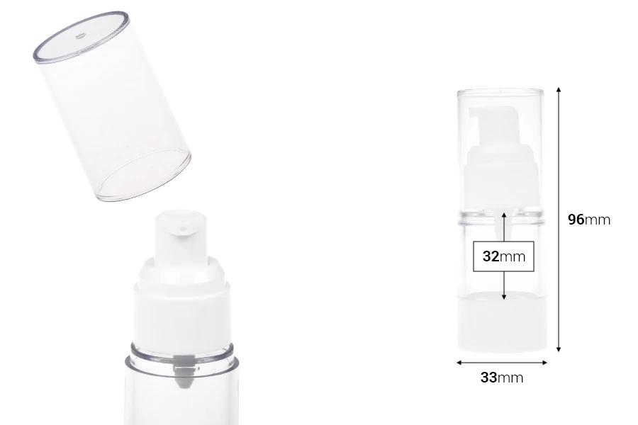 Пластмасова прозрачна Airless бутилка 15 ml Пластмасова прозрачна Airless бутилка 15 ml