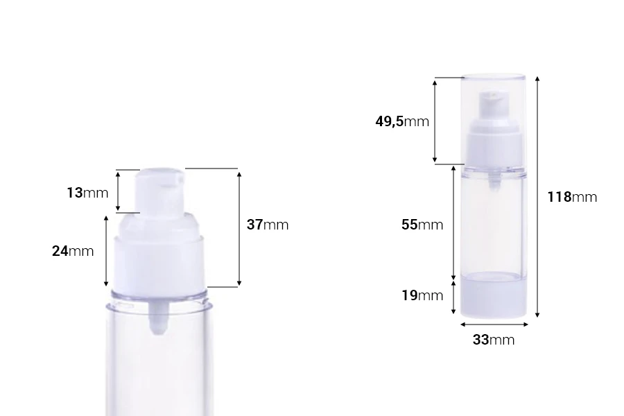 Прозрачна пластмасова опакова Airless за крем  30 ml Прозрачна пластмасова опакова Airless за крем  30 ml