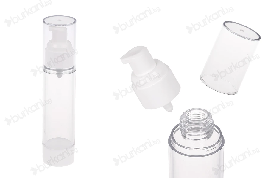 Прозрачна пластмасова бутилка Airless за крем  50 ml-изображение_продукт