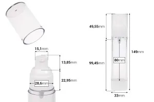 Прозрачна пластмасова бутилка Airless за крем  50 ml-2