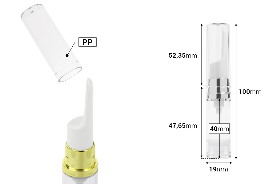 Бутилка Airless 5 ml за серуми с капачка Бутилка Airless 5 ml за серуми с капачка-изображение_размери