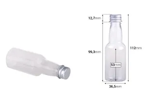 Пластмасова прозрачна бутилка 70 ml със сребриста алуминиева капачка с вътрешен уплътнител-2