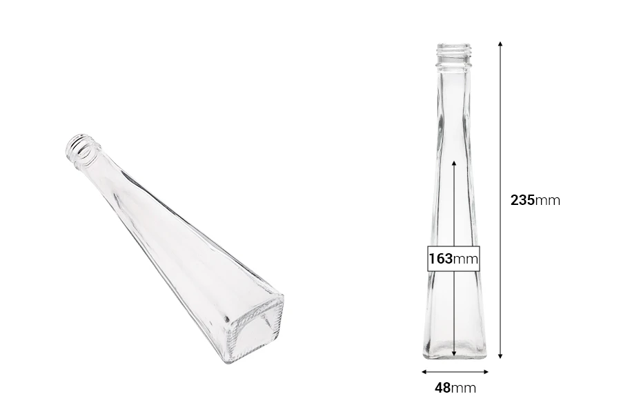 Стъклена бутилка с размери 48x235 - 120 ml-изображение_размери
