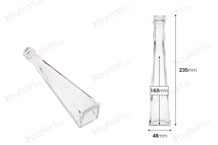 Стъклена бутилка с размери 48x235 - 120 ml-изображение_размери
