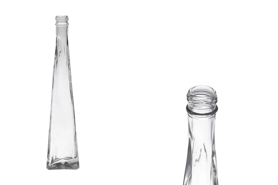 Стъклена декоративна бутилка с размери  58x60x300 - 180 ml