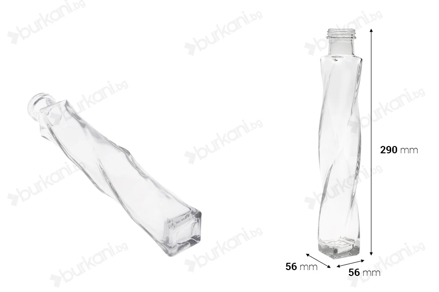 Стъклена бутилка с размери 56x290 - 320 ml-изображение_размери