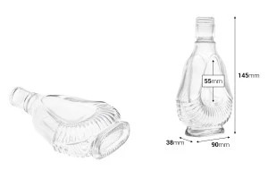 Стъклена бутилка с размери 90x38x145 - 130 ml-2