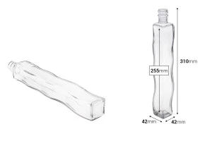 Стъклена бутилка за зехтин или оцет с размери  310x42 - 280 ml-2