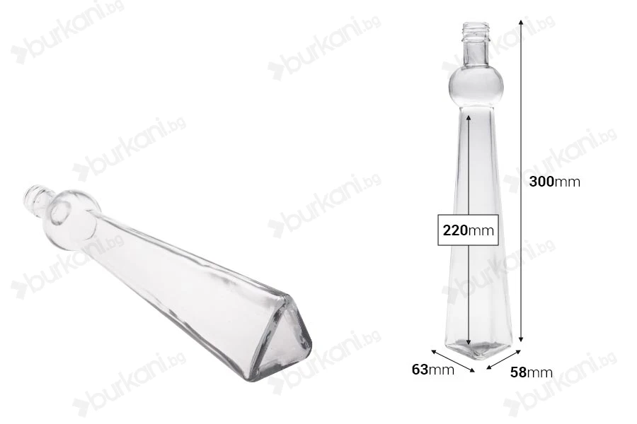 Стъклена бутилка с размери 63x58x300 - 260 ml-изображение_размери