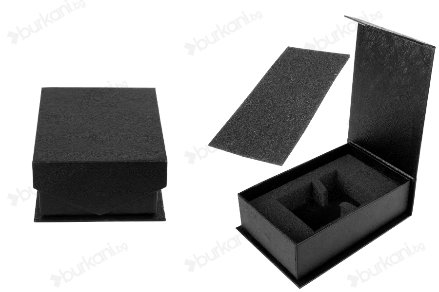 Черна луксозна кутия  с размери 139x89x45 mm за бутилки за парфюм-изображение_продукт