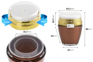 Пластмасов луксозен буркан Airless в различни цветове 30 ml-2