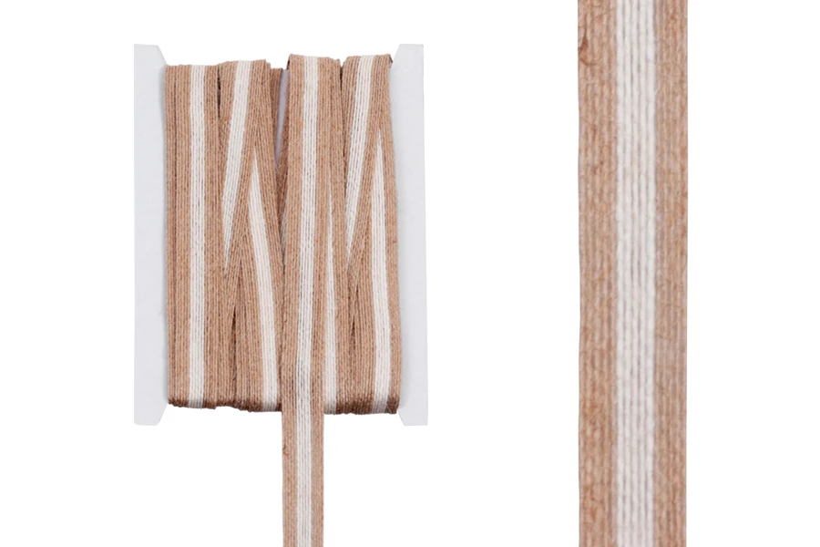 Декоративна лента изрязана от хартия двуцветна кафява широчина 17 мм (10 метра парче)-изображение_продукт