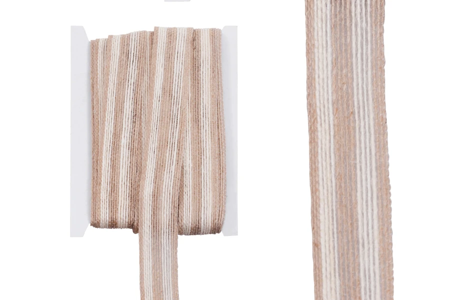 Декоративна лента, изрязана от хартия двуцветна екрю-кафява, ширина 30 мм (10 метра парче)-изображение_продукт