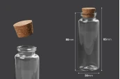 Стъклена бутилка 40 ml с коркова тапа - 12 бр./пакет Стъклена бутилка 40 ml с коркова тапа - 12 бр./пакет