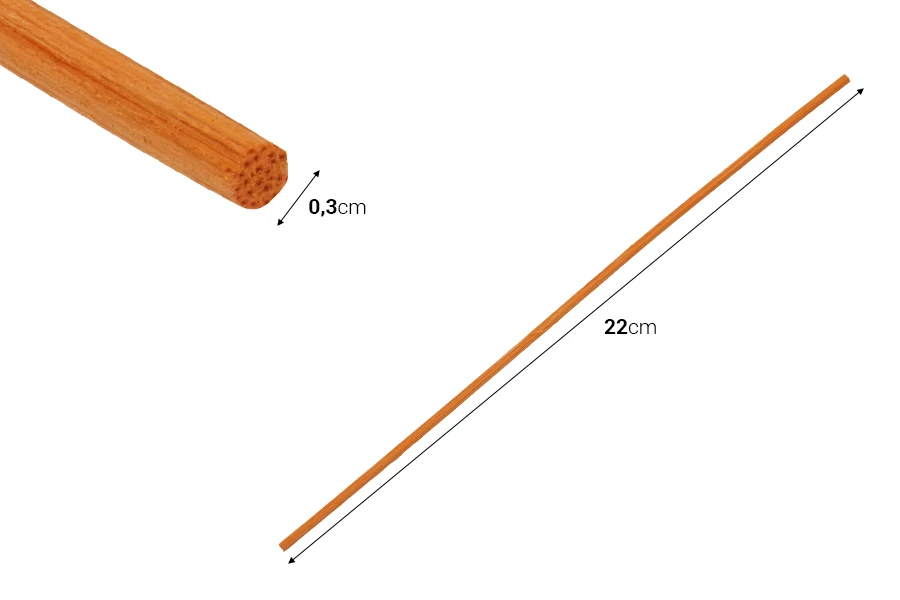 Цветни бамбукови пръчици за ароматизатору (диаметър  3 cm) Цветни бамбукови пръчици за ароматизатору (диаметър  3 cm)-изображение_размери