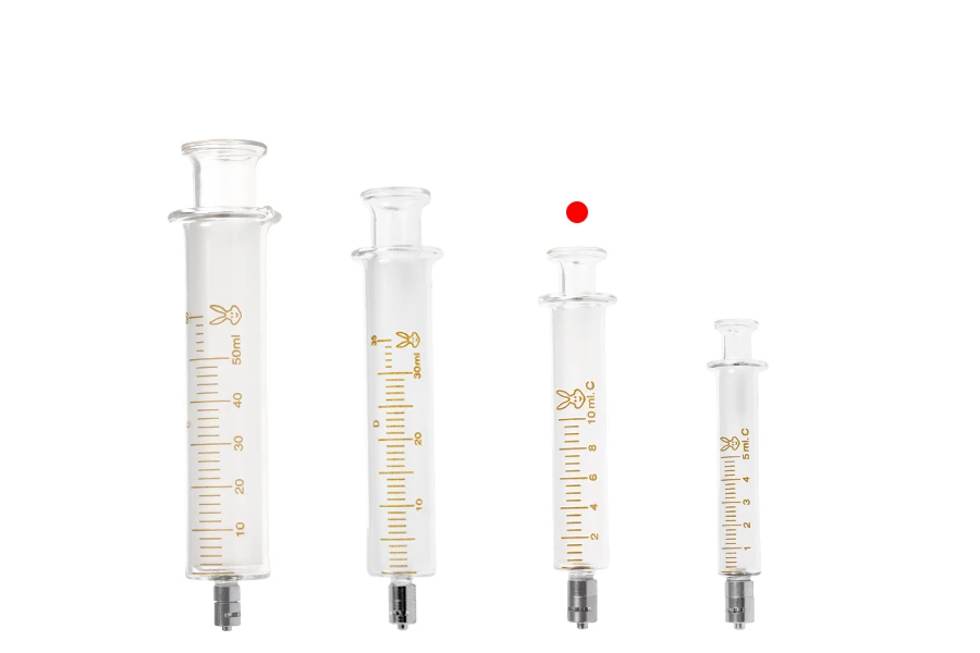 10 ml стъклена спринцовка с метален нос и метална игла 10 ml стъклена спринцовка с метален нос и метална игла