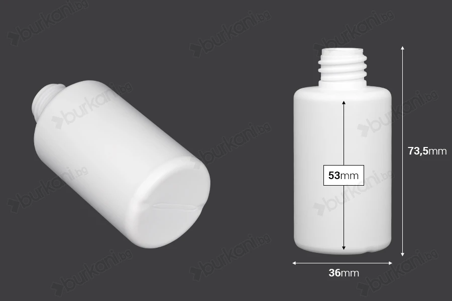 Пластмасова бутилка 50 ml (PP 18)-изображение_размери