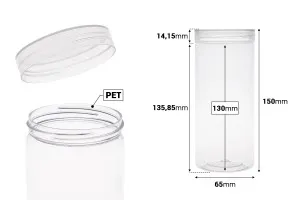 Пластмасов буркан 410 мл (PET) 65x150 mm с прозрачна капачка - 6  бр. в опаковка-2