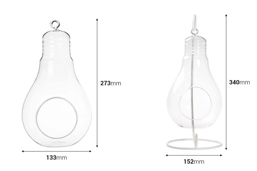 Стъклен декоративен свещник Лампа-изображение_размери