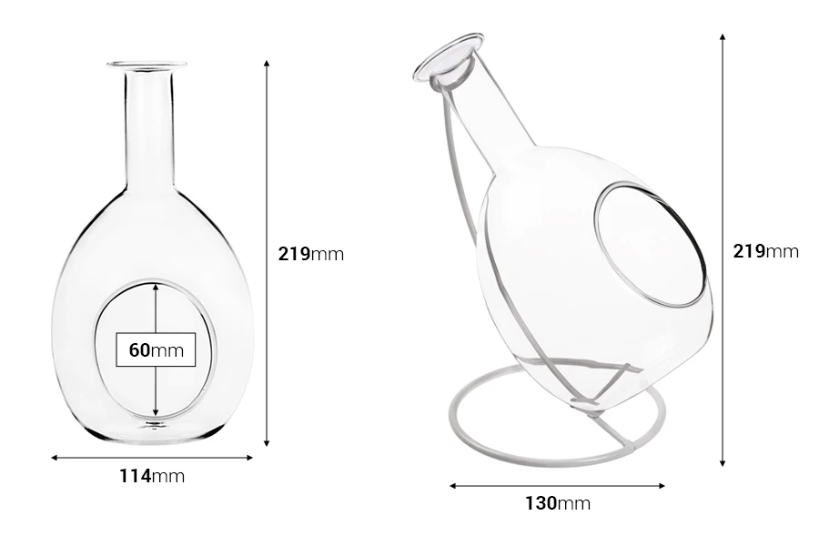 Стъклена декоративна висулка за свещи във формата на гарафа-изображение_размери