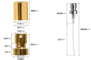 Spërkateni me kapak për shishet e parfumeve me mbylljen e sigurisë Crimp 15mm-изображение_размери