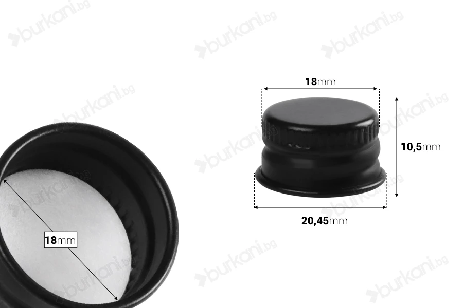 Алуминиеви капачки  18x10,5 (PP18) в различни цветове-изображение_размери