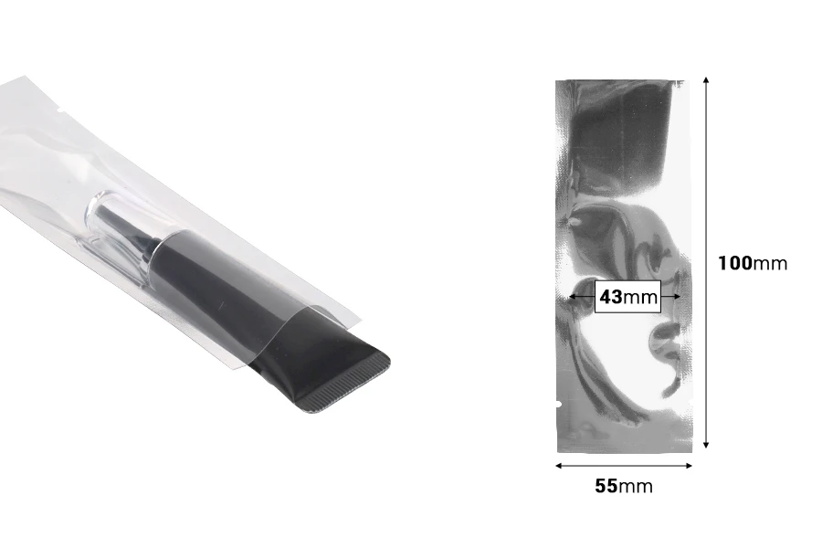 Алуминиеви торбички с размер  55x150 мм с опция за термозапечатване - 100 бр.-изображение_размери