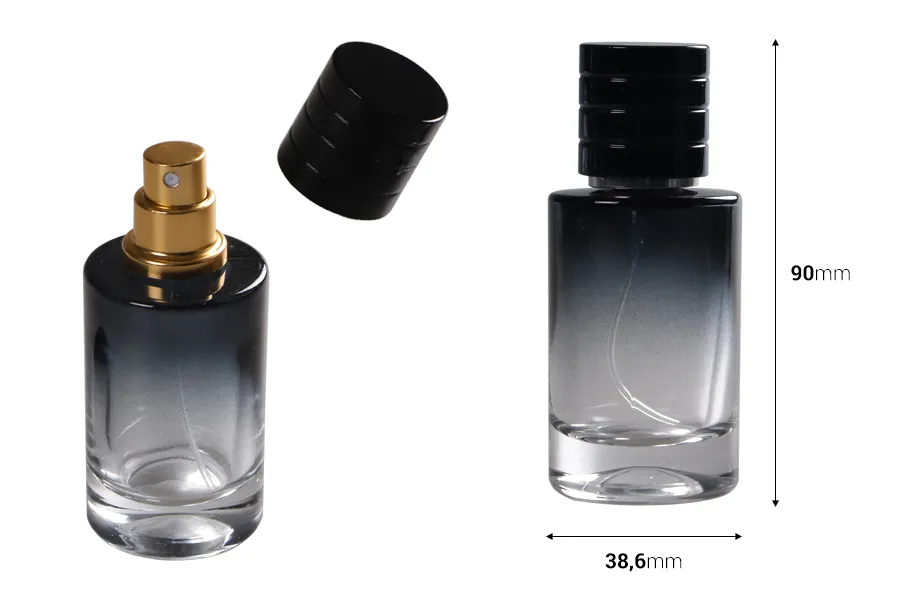 Стъклена бутилка за парфюм със спрей и капачка (PP 15) - 30 ml Стъклена бутилка за парфюм със спрей и капачка (PP 15) - 30 ml