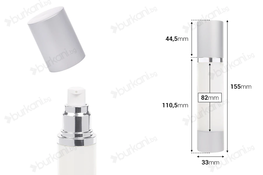 Алуминиева бутилка Airless 50 ml-изображение_размери