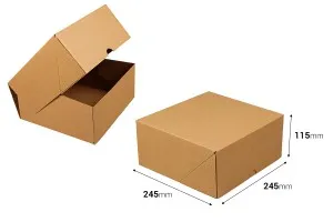 Картонена кутия 245x245x115 мм 3-слойна с автоматично сглобяване (№ 90) - 25 бр.-изображение_размери