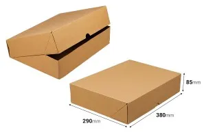 Картонена кутия 380x290x85 мм 3-слойна с автоматично сглобяване (№ 99) - 25 бр.-изображение_размери