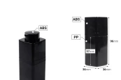 Пластмасова акрилна черна опаковка тип Airless 15 мл