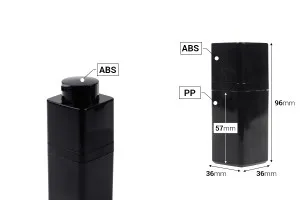 Пластмасова акрилна черна опаковка тип Airless 15 мл-2