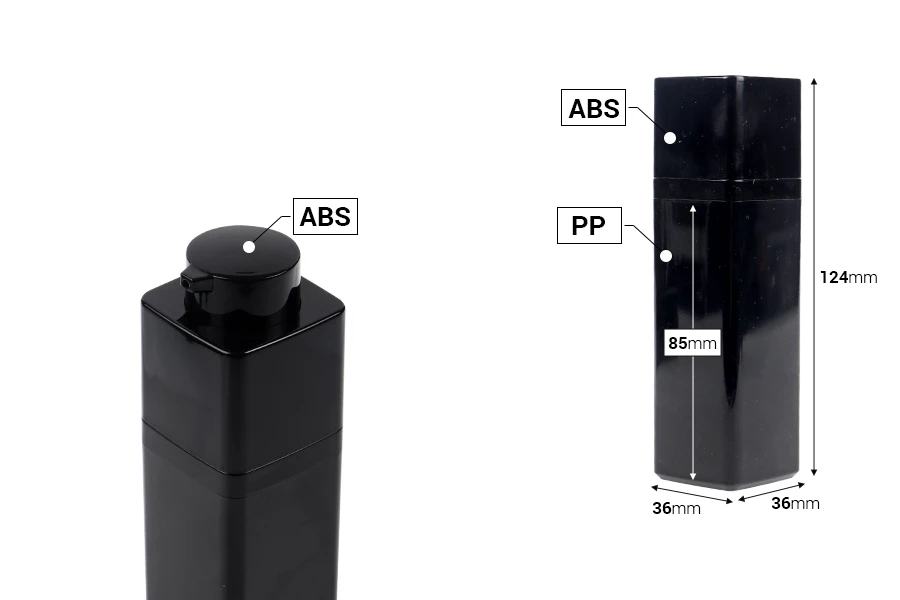 Пластмасова акрилна черна опаковка тип Airless 30 ml