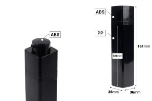 Пластмасова акрилна черна опаковка тип Airless 50 ml-2
