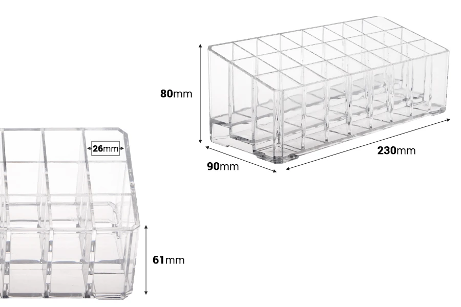 Стойка (акрилна) 230x90x80 mm - 3 нива (24 позиции) Стойка (акрилна) 230x90x80 mm - 3 нива (24 позиции)