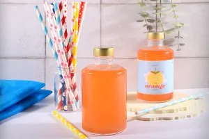 Стъклена цилиндрична бутилка 250 мл-3