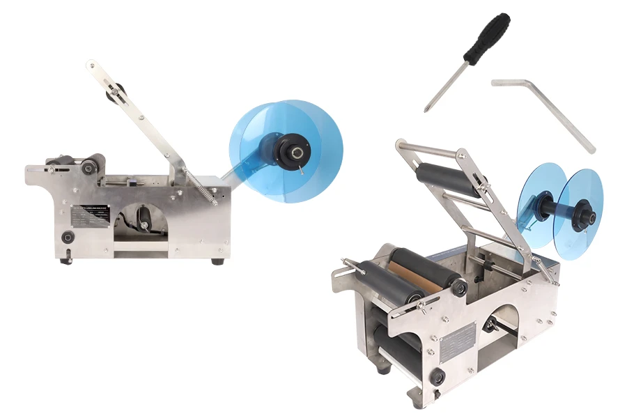 Етикетираща машина - полуавтоматична машина за етикетиране на цилиндрични контейнери-изображение_продукт