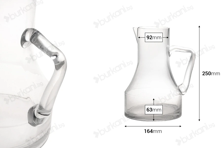 Кана 2300 ml с дръжка с размери 164x250-изображение_размери